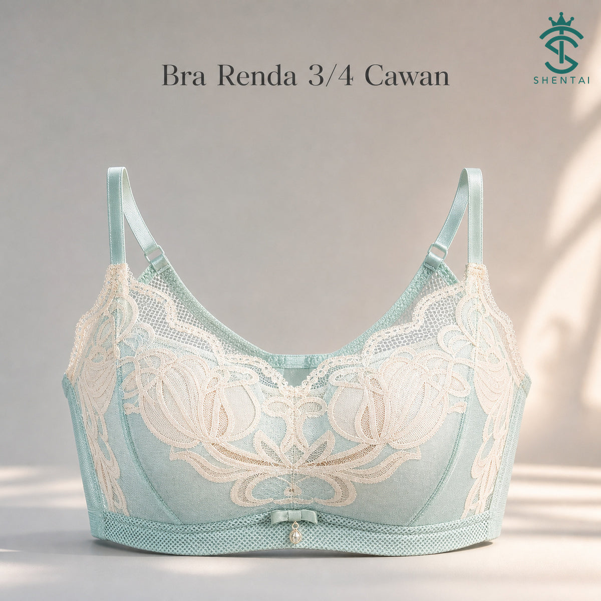 Bra Wanita Renda 3/4 Cawan Model Bintang, 3 Warna 2301 – imej produk 1