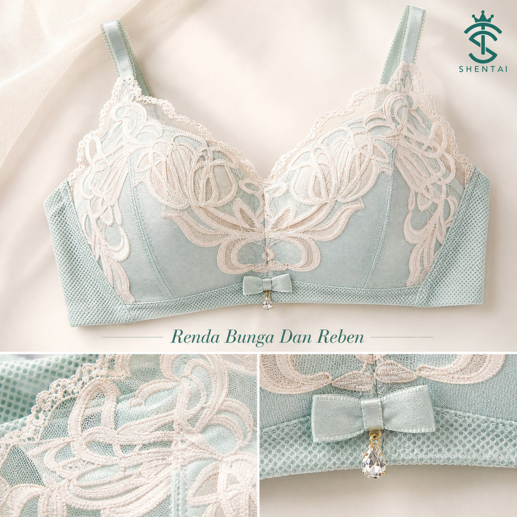 Bra Wanita Renda 3/4 Cawan Model Bintang, 3 Warna 2301 – imej produk 4