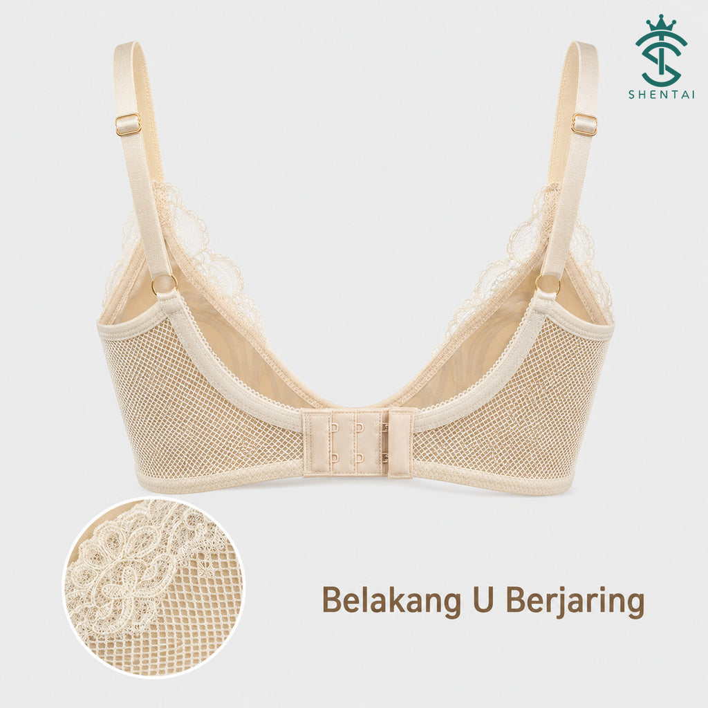 Bra Wanita Renda 3/4 Cawan Model Bintang, 3 Warna 2301 – imej produk 6