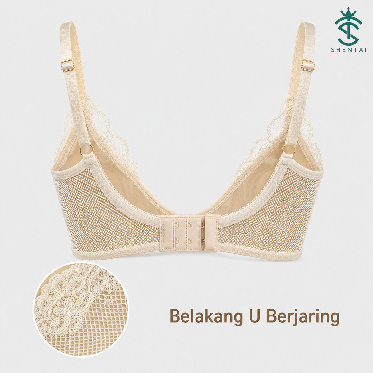 Bra Wanita Renda 3/4 Cawan Model Bintang, 3 Warna 2301 – imej produk 6