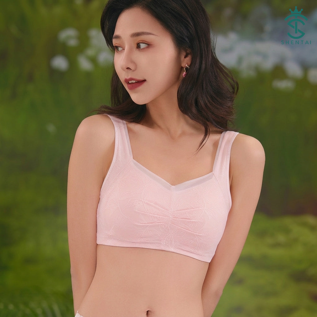Bra Wanita Tali Lebar Gaya Bunga, 4 Warna 2403 – imej produk 2