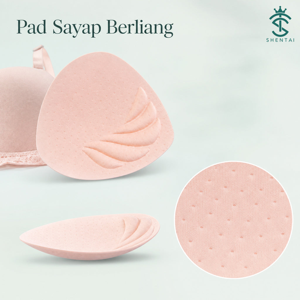 Bra Wanita Tali Lebar Gaya Bunga, 4 Warna 2403 – imej produk 6