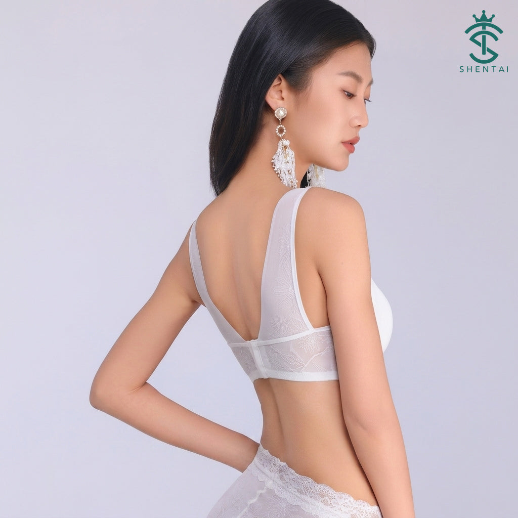 Bra Wanita Tali Lebar Gaya Bunga, 4 Warna 2403 – imej produk 7