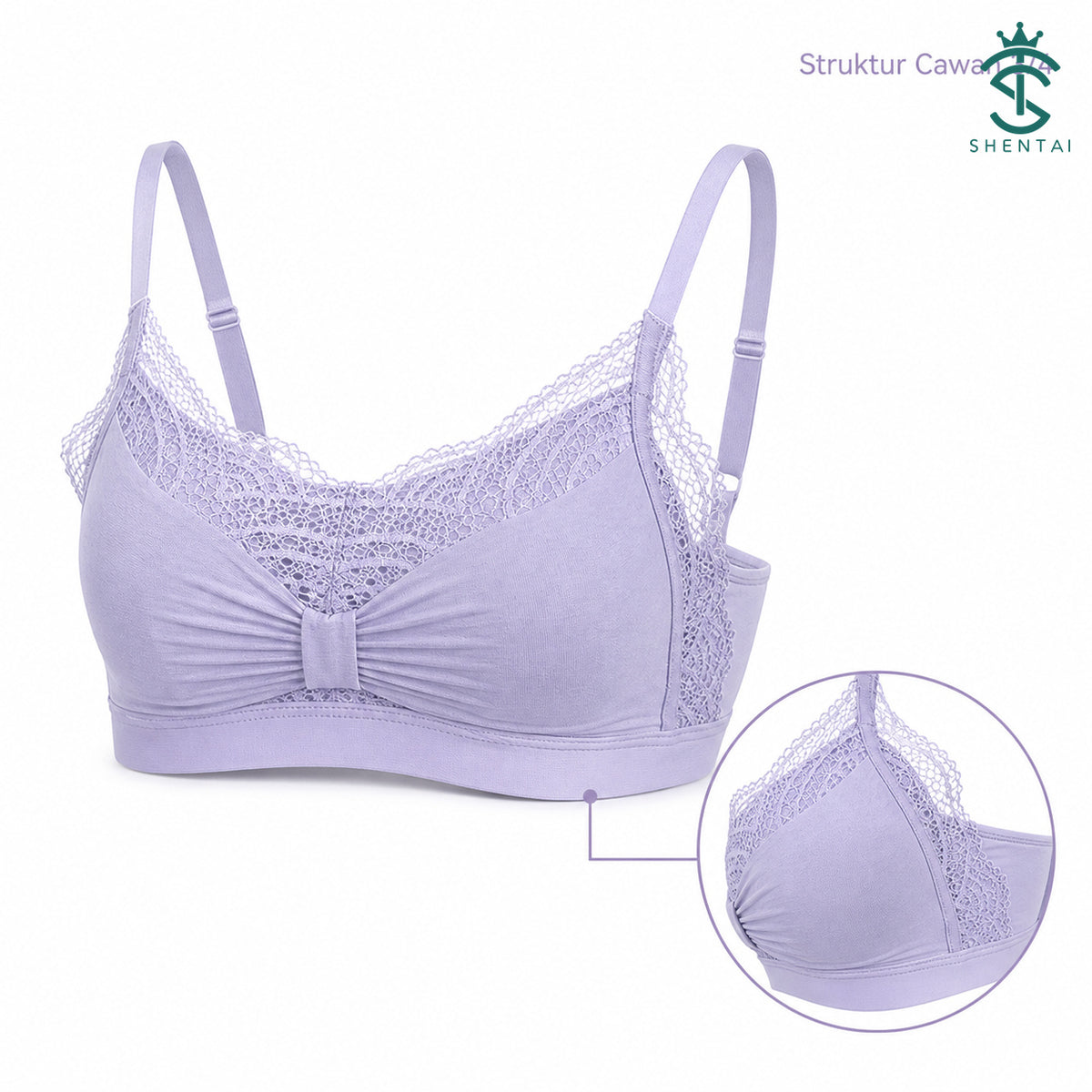 Bra Wanita 3/4 Cawan Gaya Rama-rama, 4 Warna 2401 – imej produk 3
