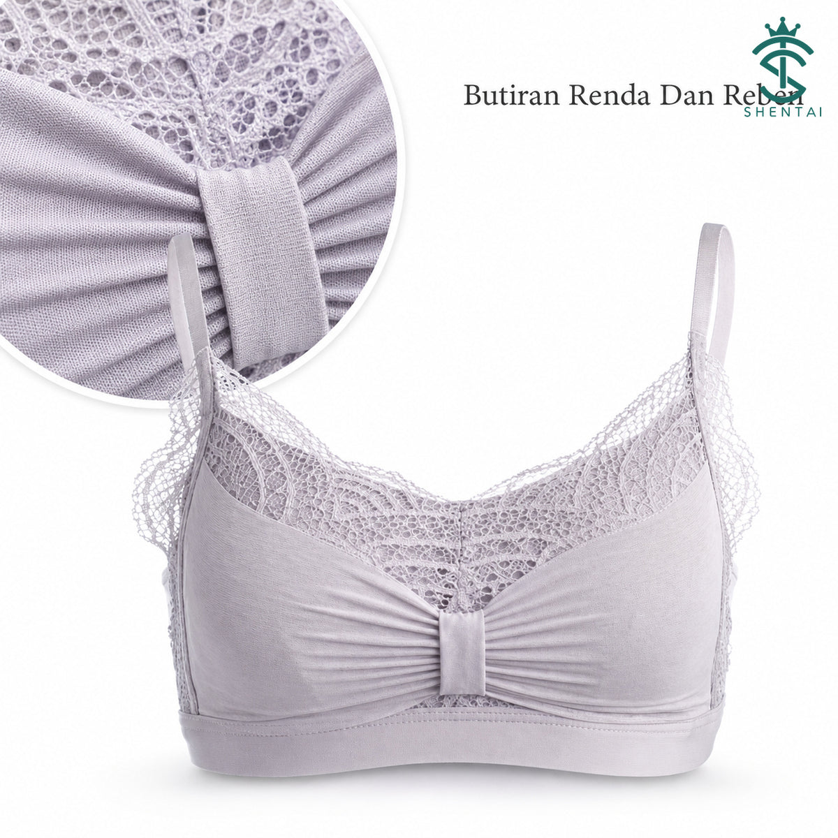Bra Wanita 3/4 Cawan Gaya Rama-rama, 4 Warna 2401 – imej produk 4