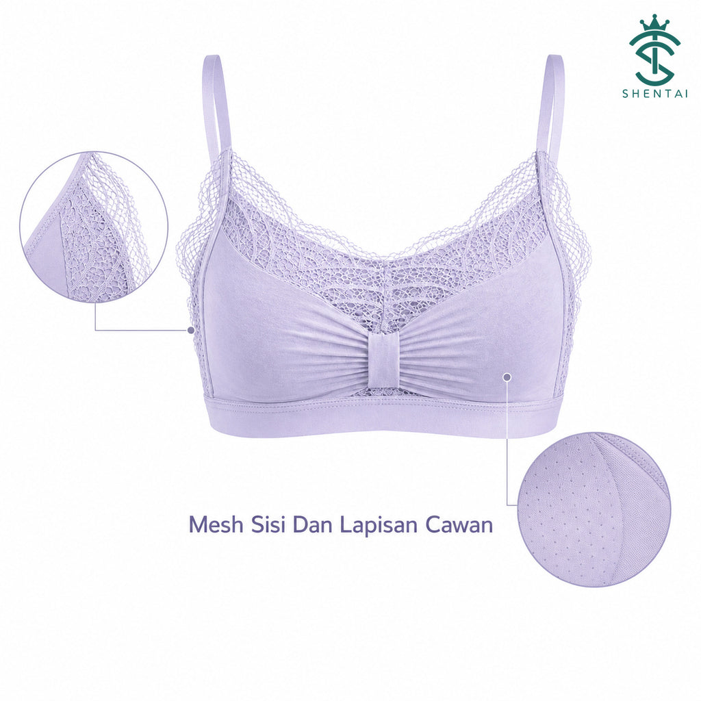 Bra Wanita 3/4 Cawan Gaya Rama-rama, 4 Warna 2401 – imej produk 5