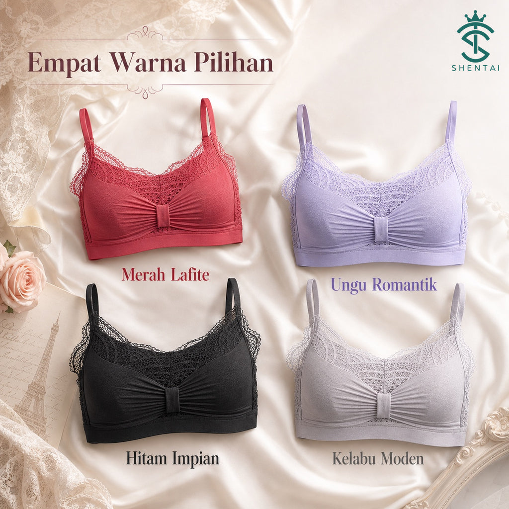 Bra Wanita 3/4 Cawan Gaya Rama-rama, 4 Warna 2401 – imej produk 8