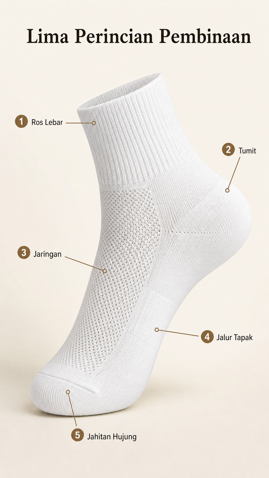 Men's 5-Pair Cotton-Blend Socks — 03, product detail 03