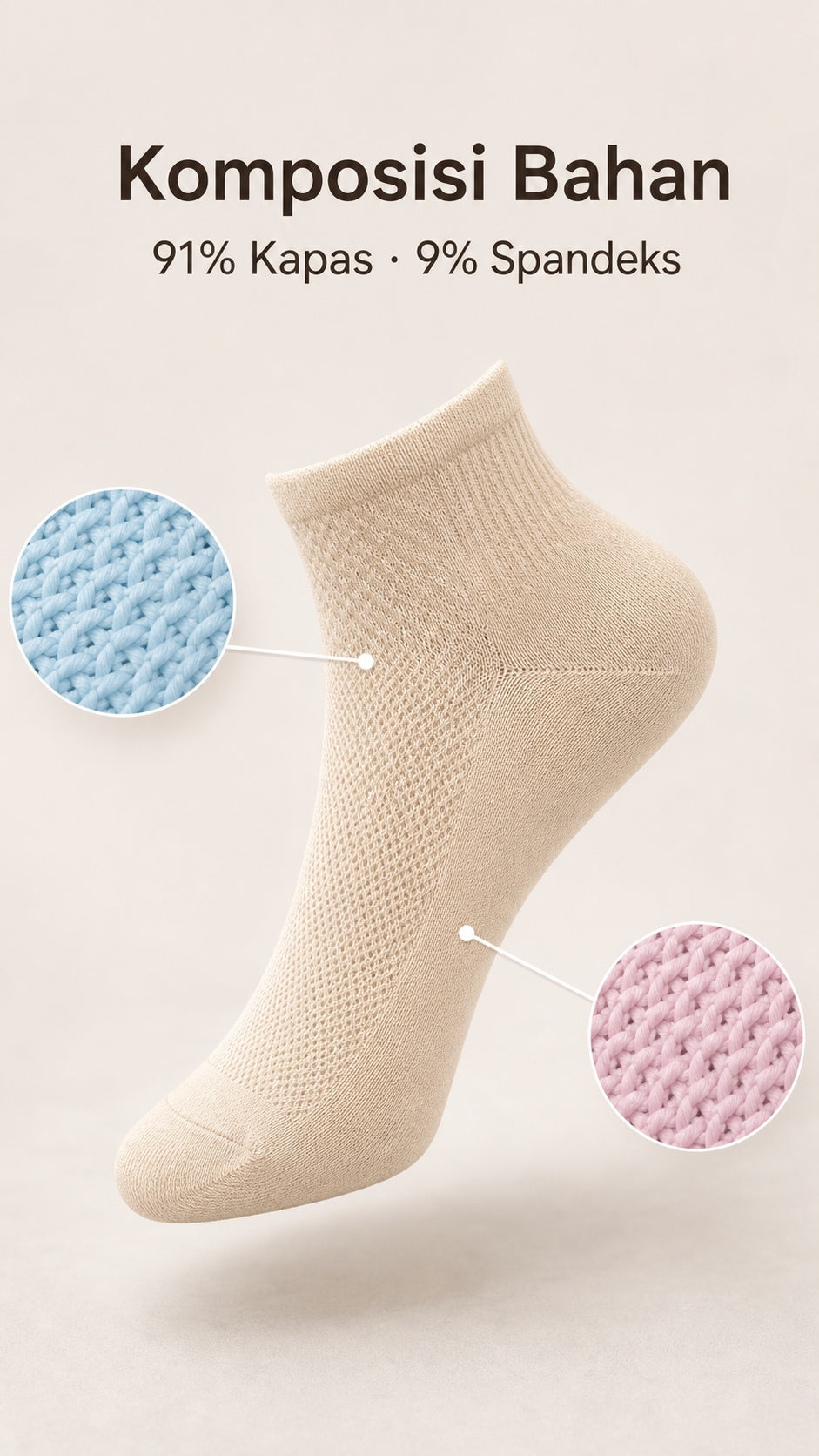 Women's 5-Pair Cotton-Blend Socks — 04, product detail 04