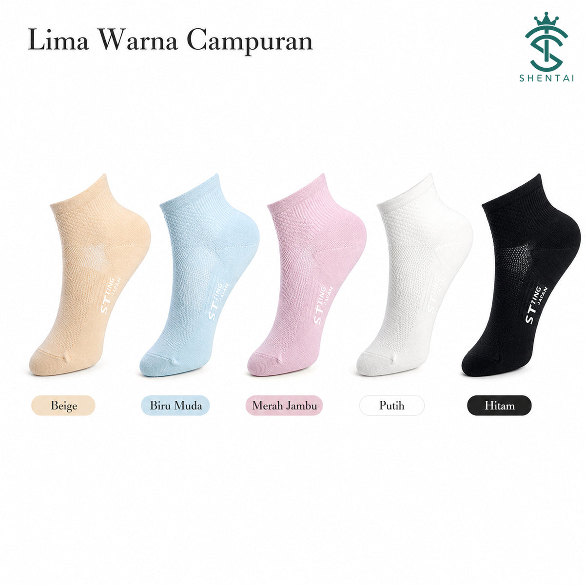 Women's 5-Pair Cotton-Blend Socks — 04, product feature view 05