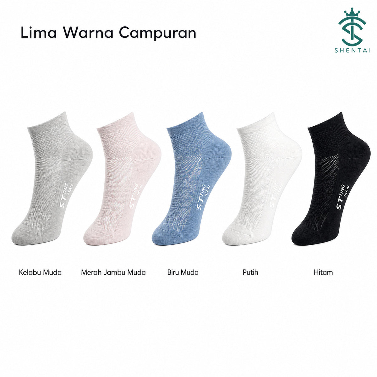 Men's 5-Pair Cotton-Blend Socks — 03, product feature view 05