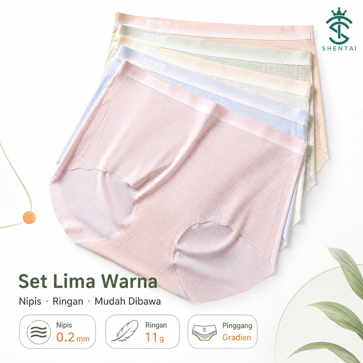 No-Show Five-Colour Brief Set – 8018, complete product view