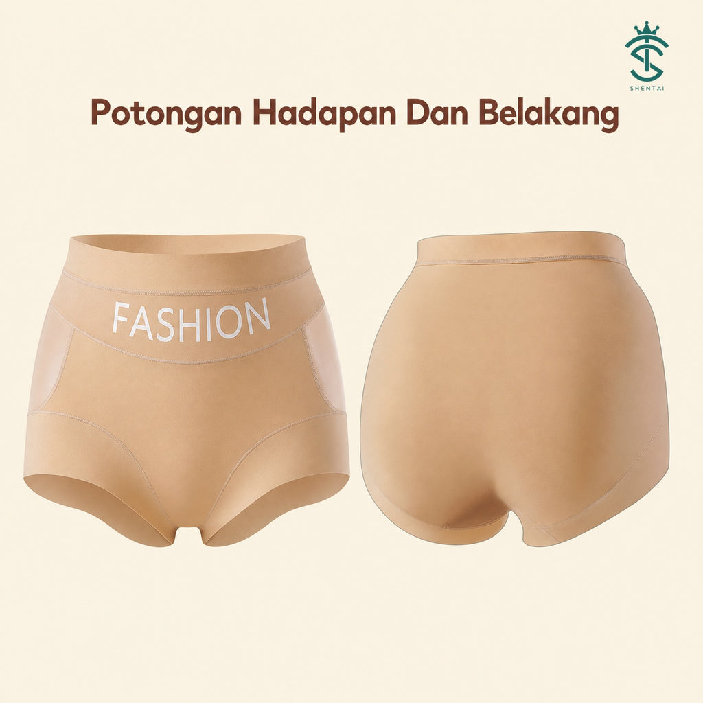 Seluar Dalam Wanita Pinggang Tinggi Panel Jaring, 6 Warna Selesa 663 – imej produk 5