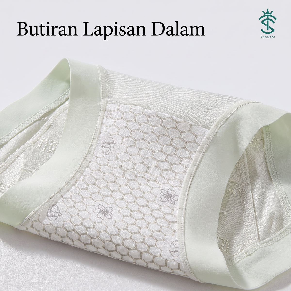 Seluar Dalam Wanita Satin Berkilau Pinggang Tinggi, 6 Warna Selesa 2891 – imej produk 8