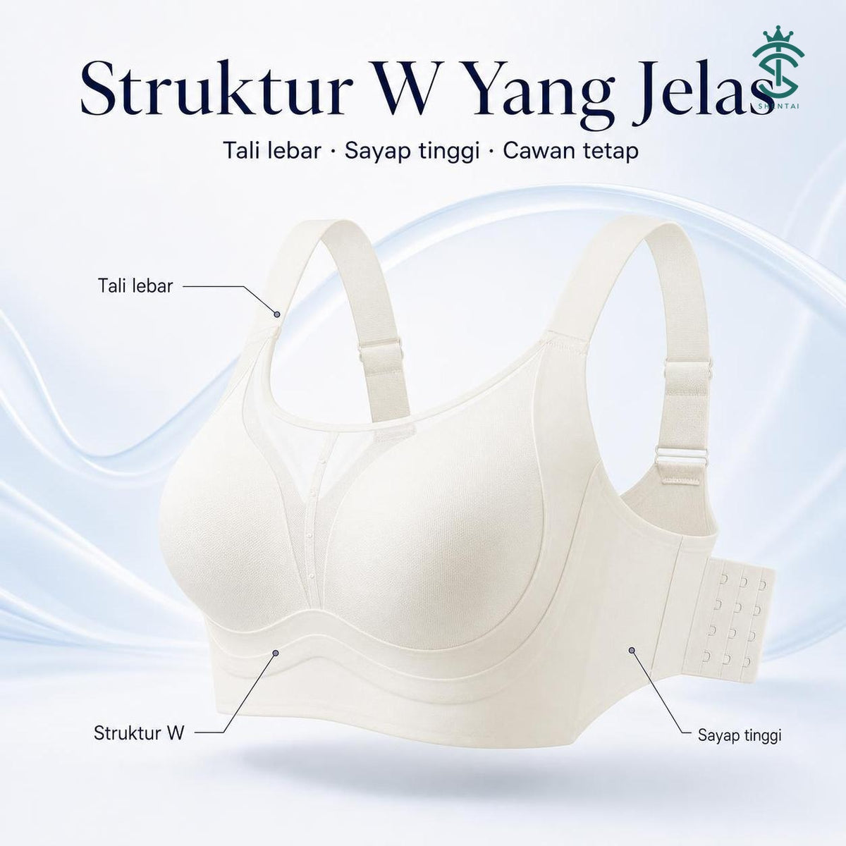 Soft-Shine Wide-Strap Wireless Bra – 8856, product feature view 04